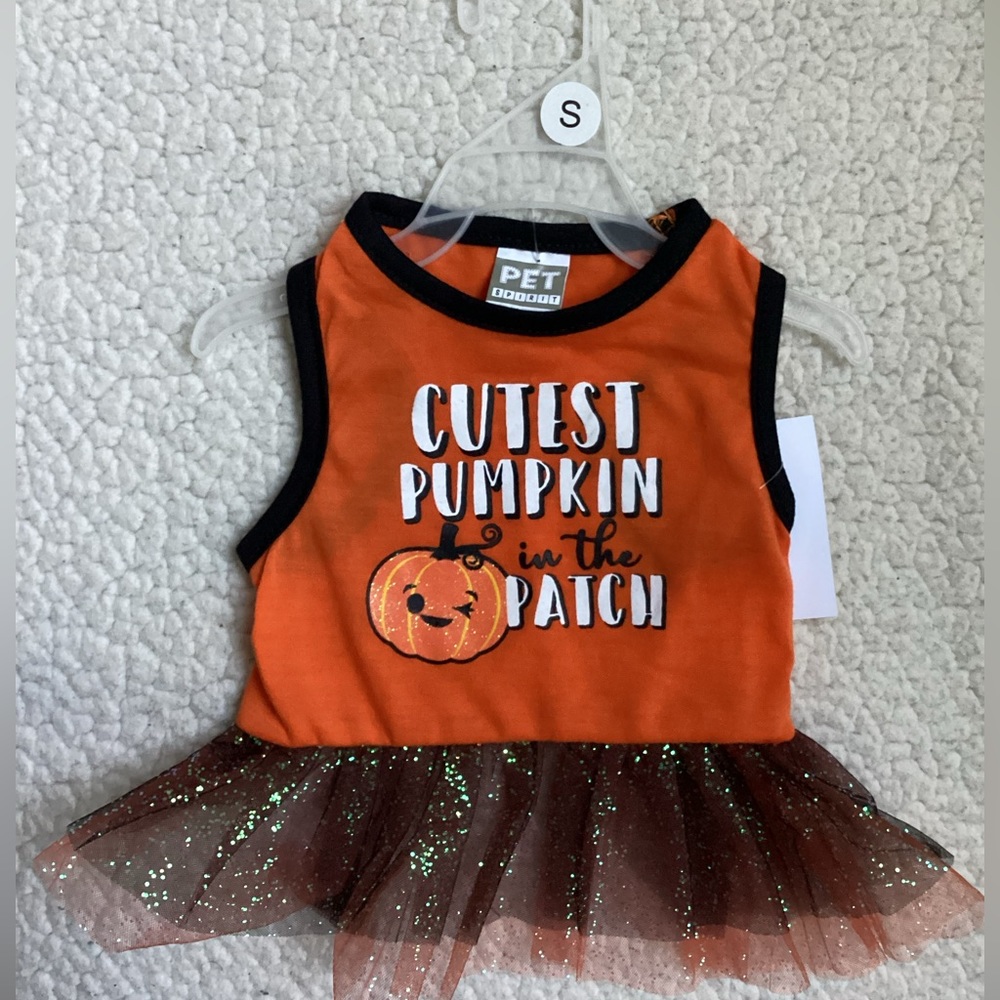 Pet Spirit Cutest Pumpkin in the Patch Pet Dress, S, NWT